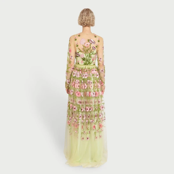Giambattista Valli Anemones Embroidered Long Tulle Dress - Giambattista Valli Dresses - Romantic Couture - Shop at Luxury Shoes 