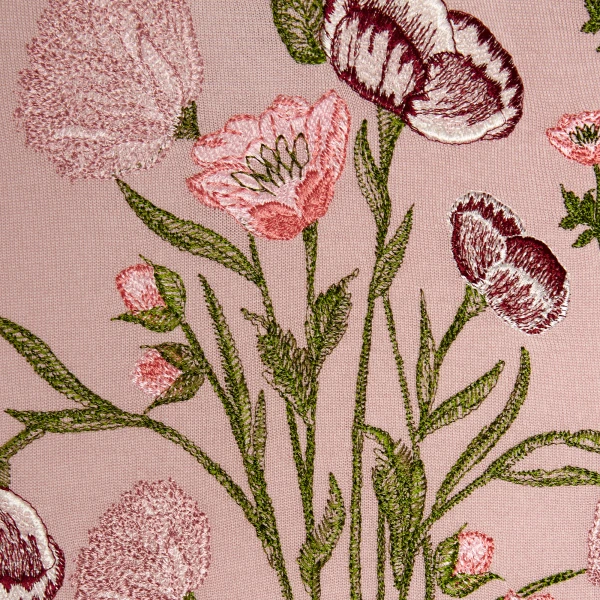 Giambattista Valli Anemones Embroidered Pink Cashmere Top - Giambattista Valli Tops - Romantic Couture - Shop at Luxury Shoes 