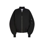 The Attico "Anja'' Black Bomber - The Attico Jackets - Designed by Gilda Ambrosio & Giorgia Tordini - Shop at Luxury Shoes 
