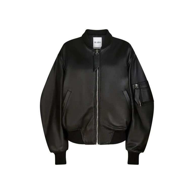 The Attico 'Anja'' Black Bomber - The Attico Jackets - Designed by Gilda Ambrosio & Giorgia Tordini - Shop at Luxury Shoes 