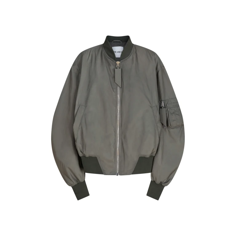 The Attico 'Anja'' Grey Bomber - The Attico Jackets - Designed by Gilda Ambrosio & Giorgia Tordini - Shop at Luxury Shoes 