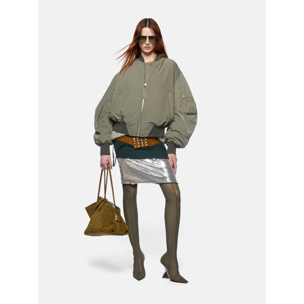 The Attico "Anja'' Military Green Bomber - The Attico Jackets - Designed by Gilda Ambrosio & Giorgia Tordini - Shop at Luxury Shoes 