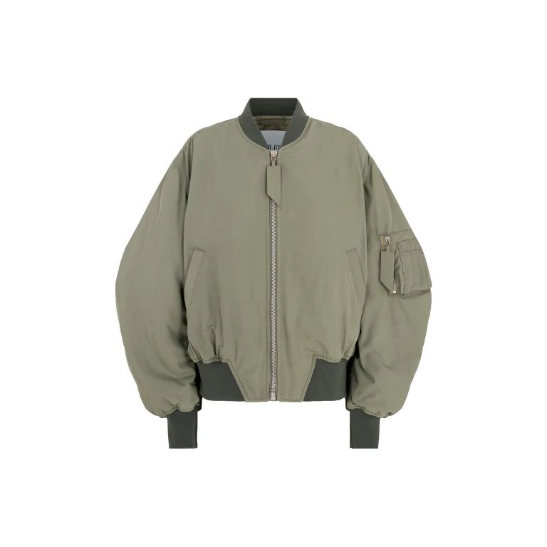 The Attico "Anja'' Military Green Bomber - The Attico Jackets - Designed by Gilda Ambrosio & Giorgia Tordini - Shop at Luxury Shoes 