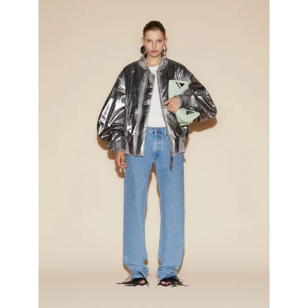 The Attico 'Anja'' Silver Bomber - The Attico Jackets - Designed by Gilda Ambrosio & Giorgia Tordini - Shop at Luxury Shoes 