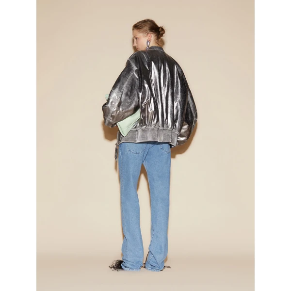The Attico 'Anja'' Silver Bomber - The Attico Jackets - Designed by Gilda Ambrosio & Giorgia Tordini - Shop at Luxury Shoes 