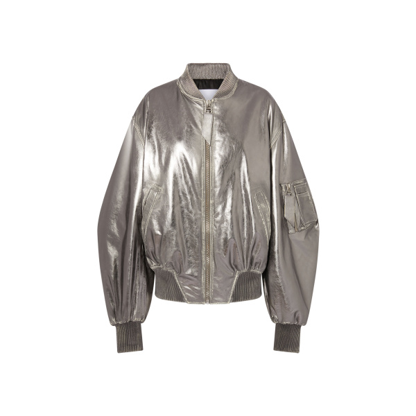 The Attico 'Anja'' Silver Bomber - The Attico Jackets - Designed by Gilda Ambrosio & Giorgia Tordini - Shop at Luxury Shoes 