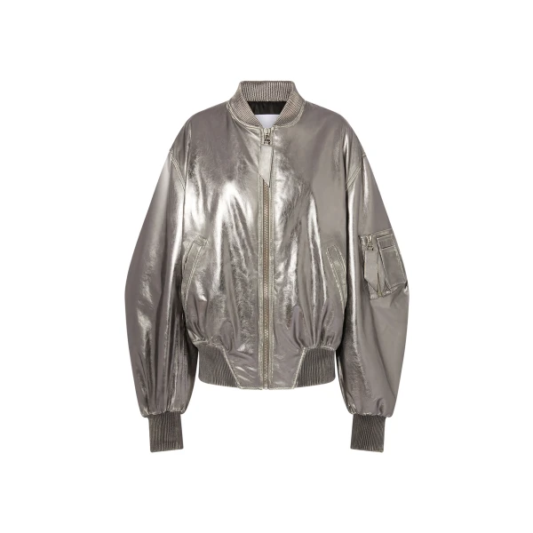 The Attico 'Anja'' Silver Bomber - The Attico Jackets - Designed by Gilda Ambrosio & Giorgia Tordini - Shop at Luxury Shoes 