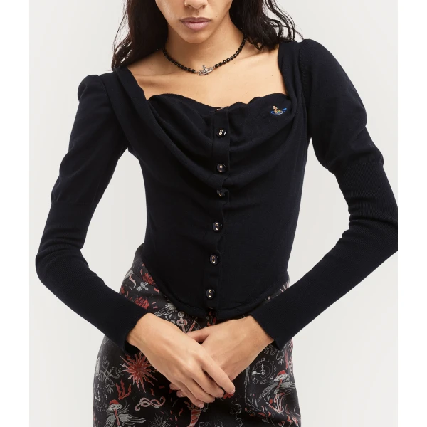 Vivienne Westwood Bea Corset Cardigan - Vivienne Westwood Knitwear - Punk Luxury - Shop at Luxury Shoes 