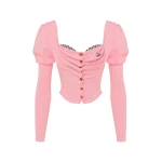 Vivienne Westwood Bea Corset Cardigan - Vivienne Westwood Knitwear - Punk Luxury - Shop at Luxury Shoes 