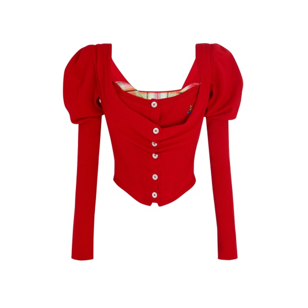 Vivienne Westwood Bea Corset Cardigan - Vivienne Westwood Knitwear - Punk Luxury - Shop at Luxury Shoes 