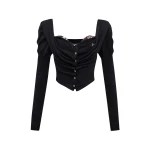 Vivienne Westwood Bea Corset Cardigan - Vivienne Westwood Knitwear - Punk Luxury - Shop at Luxury Shoes 