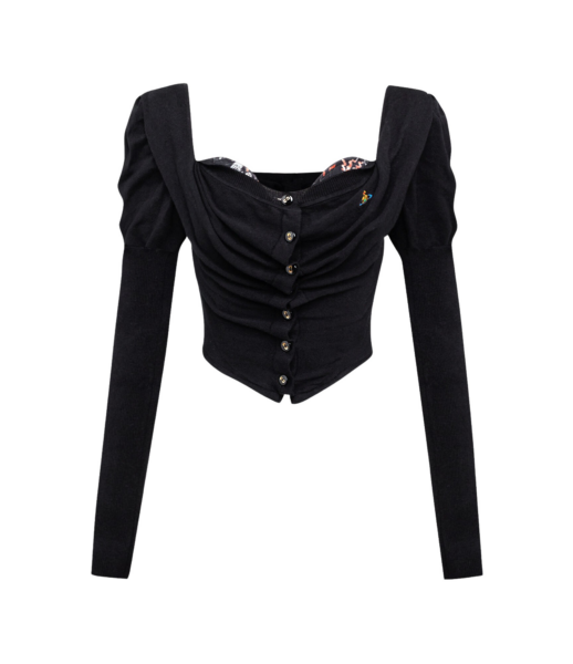Vivienne Westwood Bea Corset Cardigan - Vivienne Westwood Knitwear - Punk Luxury - Shop at Luxury Shoes 