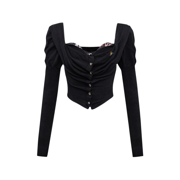 Vivienne Westwood Bea Corset Cardigan - Vivienne Westwood Knitwear - Punk Luxury - Shop at Luxury Shoes 