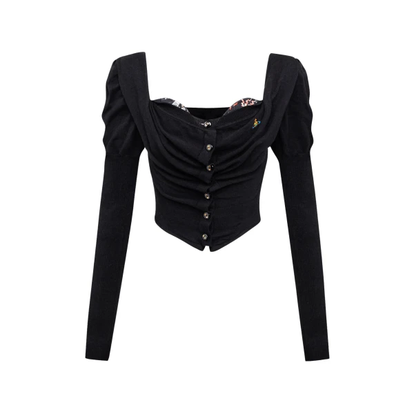 Vivienne Westwood Bea Corset Cardigan - Vivienne Westwood Knitwear - Punk Luxury - Shop at Luxury Shoes 