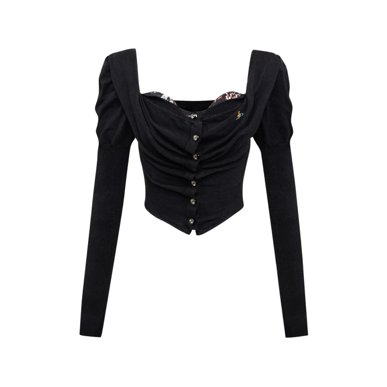 Vivienne Westwood Bea Corset Cardigan - Vivienne Westwood Knitwear - Punk Luxury - Shop at Luxury Shoes 