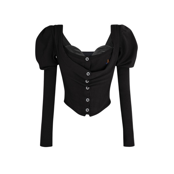 Vivienne Westwood Bea Corset Cardigan - Vivienne Westwood Knitwear - Punk Luxury - Shop at Luxury Shoes 