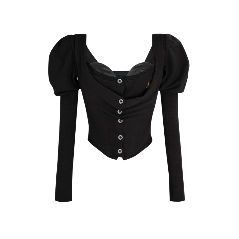 Vivienne Westwood Bea Corset Cardigan - Vivienne Westwood Knitwear - Punk Luxury - Shop at Luxury Shoes 