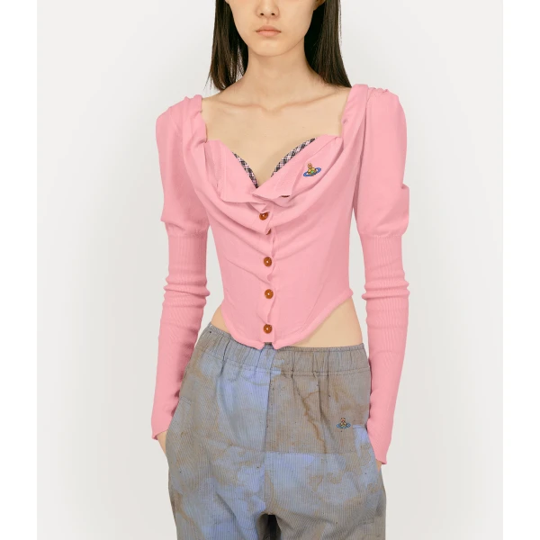 Vivienne Westwood Bea Corset Cardigan - Vivienne Westwood Knitwear - Punk Luxury - Shop at Luxury Shoes 