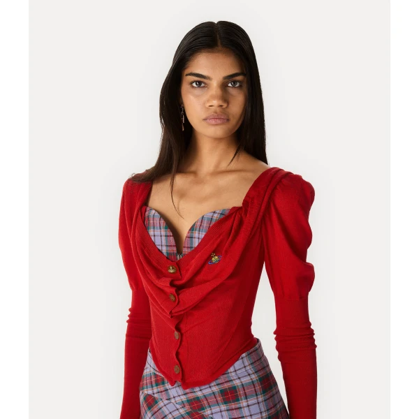 Vivienne Westwood Bea Corset Cardigan - Vivienne Westwood Knitwear - Punk Luxury - Shop at Luxury Shoes 