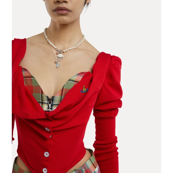 Vivienne Westwood Bea Corset Cardigan - Vivienne Westwood Knitwear - Punk Luxury - Shop at Luxury Shoes 