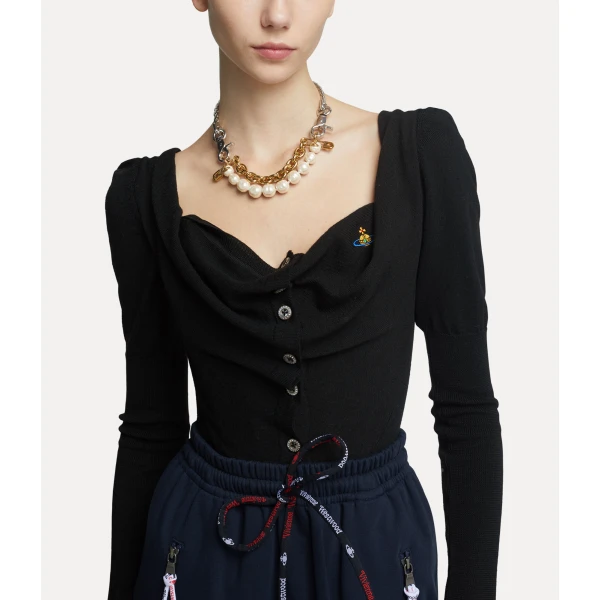 Vivienne Westwood Bea Corset Cardigan - Vivienne Westwood Knitwear - Punk Luxury - Shop at Luxury Shoes 