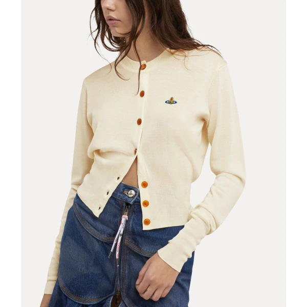 Vivienne Westwood Bea Cropped Cardigan - Vivienne Westwood Knitwear - Punk Luxury - Shop at Luxury Shoes 