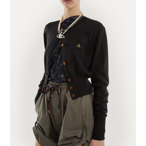 Vivienne Westwood Bea Cropped Cardigan - Vivienne Westwood Knitwear - Punk Luxury - Shop at Luxury Shoes 