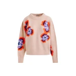 Essentiel Antwerp Beige and multicolor floral jacquard mohair-blend sweater - Essentiel Antwerp Jackets - Colorful Belgian Design - Shop at Luxury Shoes 
