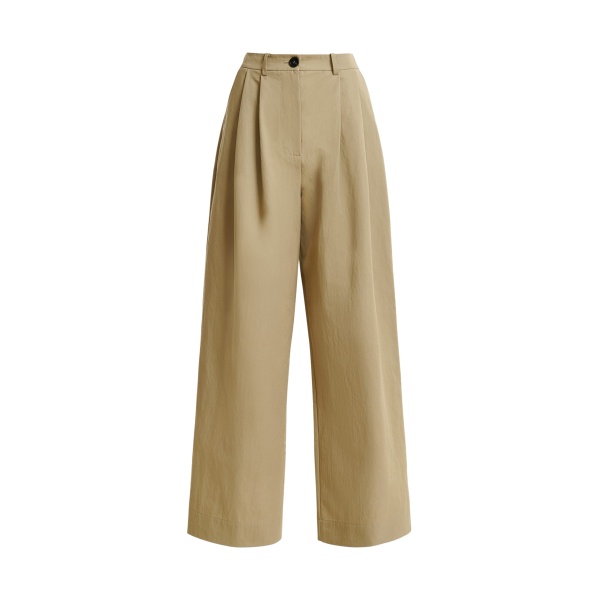 Essentiel Antwerp Beige pleated wide-leg pants - Essentiel Antwerp Pants - Colorful Belgian Design - Shop at Luxury Shoes 