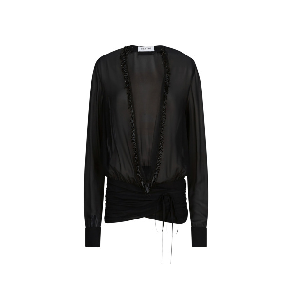 The Attico Black Blouse - The Attico Tops - Designed by Gilda Ambrosio & Giorgia Tordini - Shop at Luxury Shoes 
