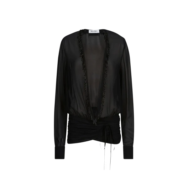 The Attico Black Blouse - The Attico Tops - Designed by Gilda Ambrosio & Giorgia Tordini - Shop at Luxury Shoes 