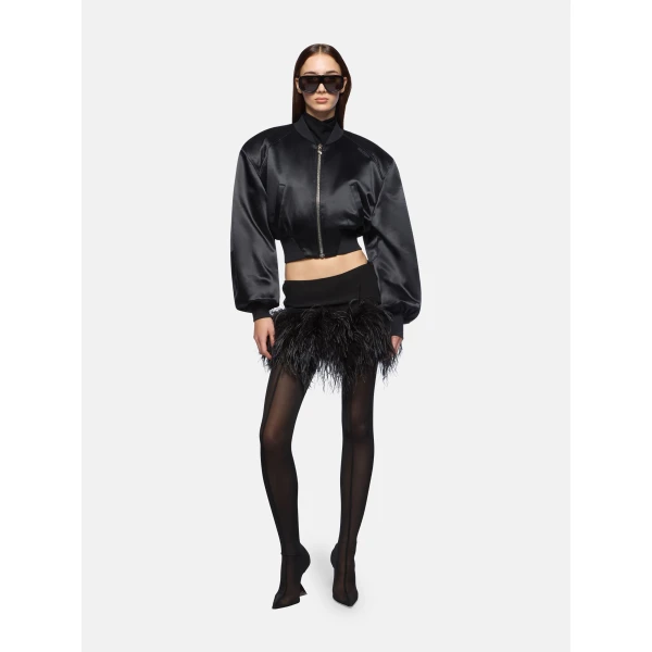 The Attico Black Bomber - The Attico Jackets - Designed by Gilda Ambrosio & Giorgia Tordini - Shop at Luxury Shoes 