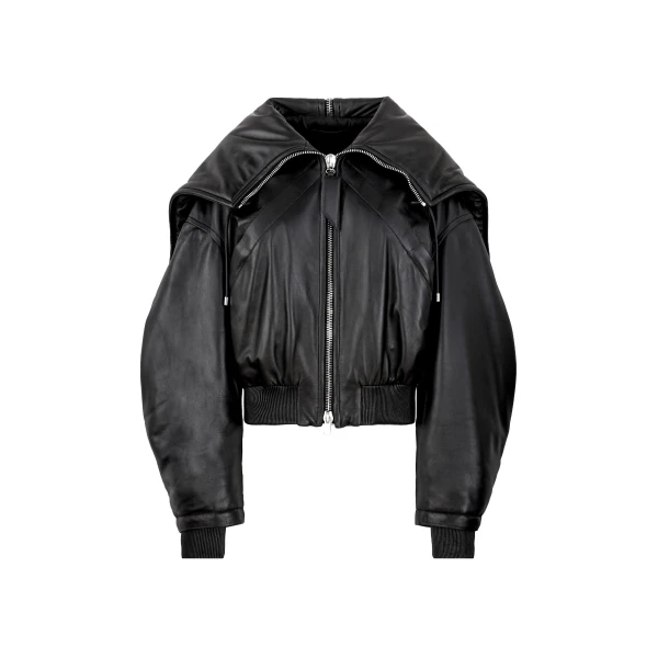 The Attico Black Bomber - The Attico Jackets - Designed by Gilda Ambrosio & Giorgia Tordini - Shop at Luxury Shoes 