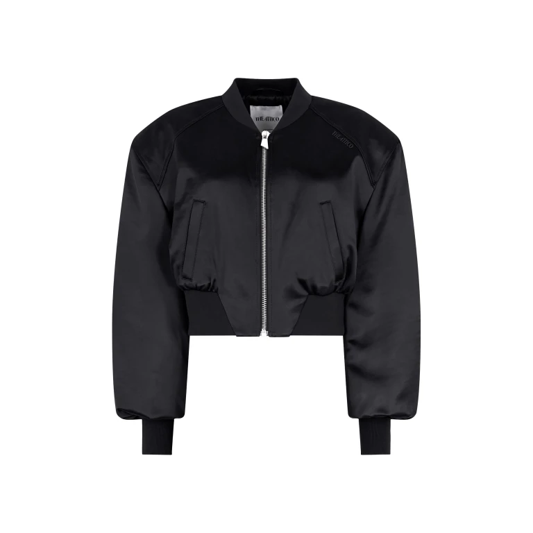 The Attico Black Bomber - The Attico Jackets - Designed by Gilda Ambrosio & Giorgia Tordini - Shop at Luxury Shoes 