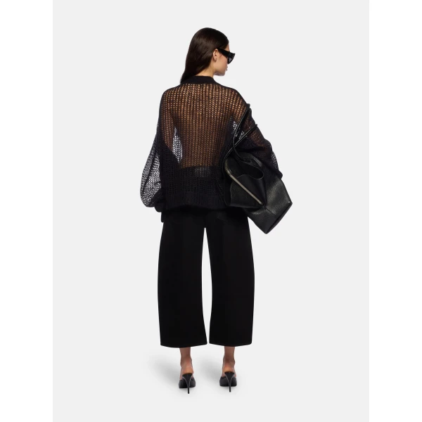 The Attico Black Cardigan - The Attico Knitwear - Designed by Gilda Ambrosio & Giorgia Tordini - Shop at Luxury Shoes 