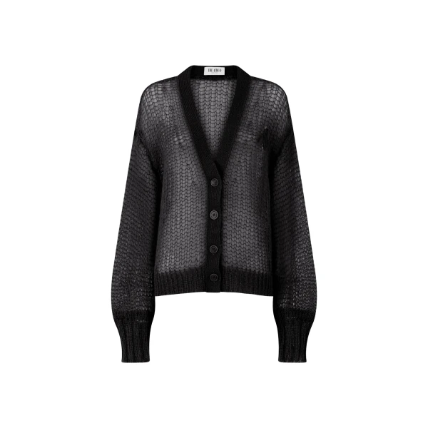 The Attico Black Cardigan - The Attico Knitwear - Designed by Gilda Ambrosio & Giorgia Tordini - Shop at Luxury Shoes 