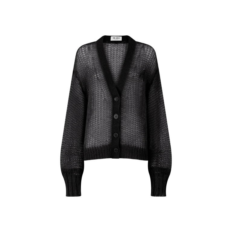 The Attico Black Cardigan - The Attico Knitwear - Designed by Gilda Ambrosio & Giorgia Tordini - Shop at Luxury Shoes 