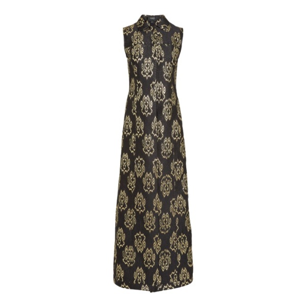 Giambattista Valli Black Ikat Jacquard Long Sleeveless Vest - Giambattista Valli Fall Winter 25/26 - Romantic Couture - Shop at Luxury Shoes 