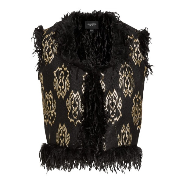 Giambattista Valli Black Ikat Jacquard Waistcoat - Giambattista Valli Coats - Romantic Couture - Shop at Luxury Shoes 