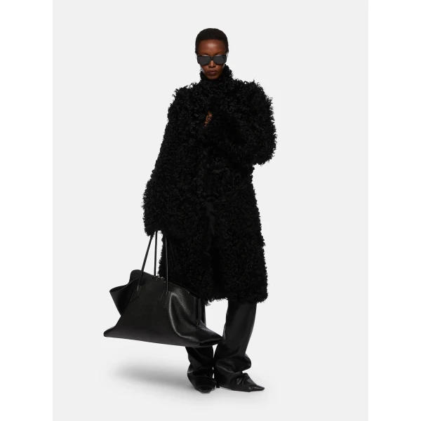The Attico Black Long Coat - The Attico Coats - Designed by Gilda Ambrosio & Giorgia Tordini - Shop at Luxury Shoes 