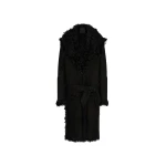 The Attico Black Long Coat - The Attico Coats - Designed by Gilda Ambrosio & Giorgia Tordini - Shop at Luxury Shoes 