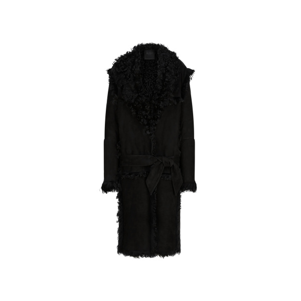 The Attico Black Long Coat - The Attico Coats - Designed by Gilda Ambrosio & Giorgia Tordini - Shop at Luxury Shoes 