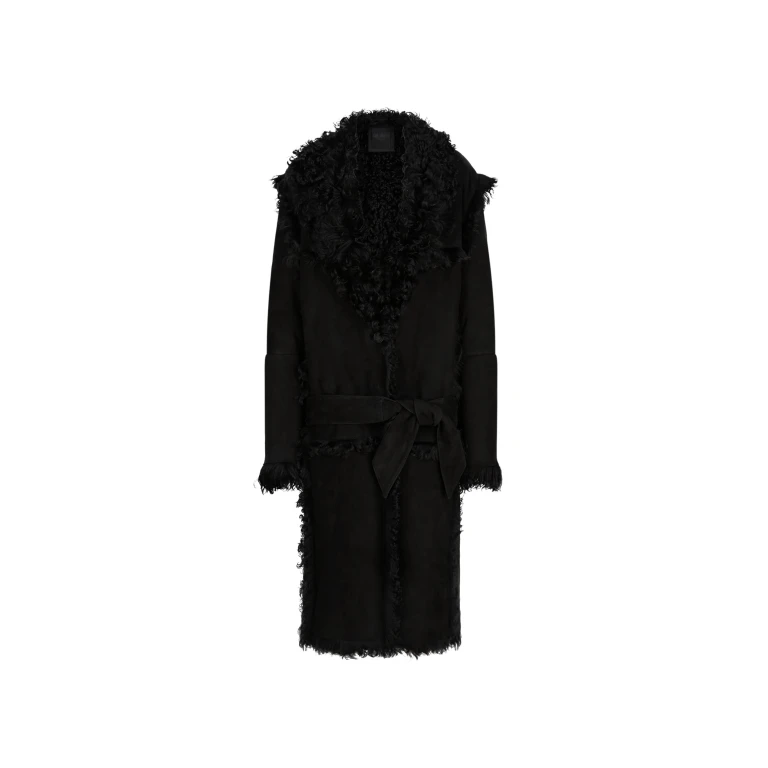 The Attico Black Long Coat - The Attico Coats - Designed by Gilda Ambrosio & Giorgia Tordini - Shop at Luxury Shoes 