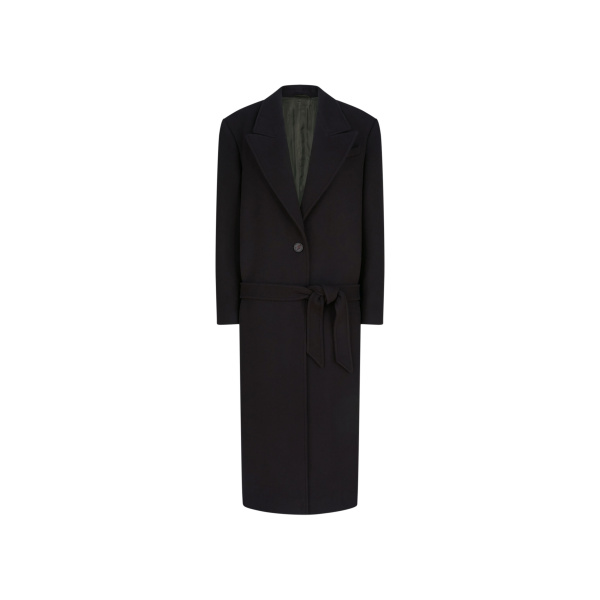 The Attico Black Long Coat - The Attico Coats - Designed by Gilda Ambrosio & Giorgia Tordini - Shop at Luxury Shoes 