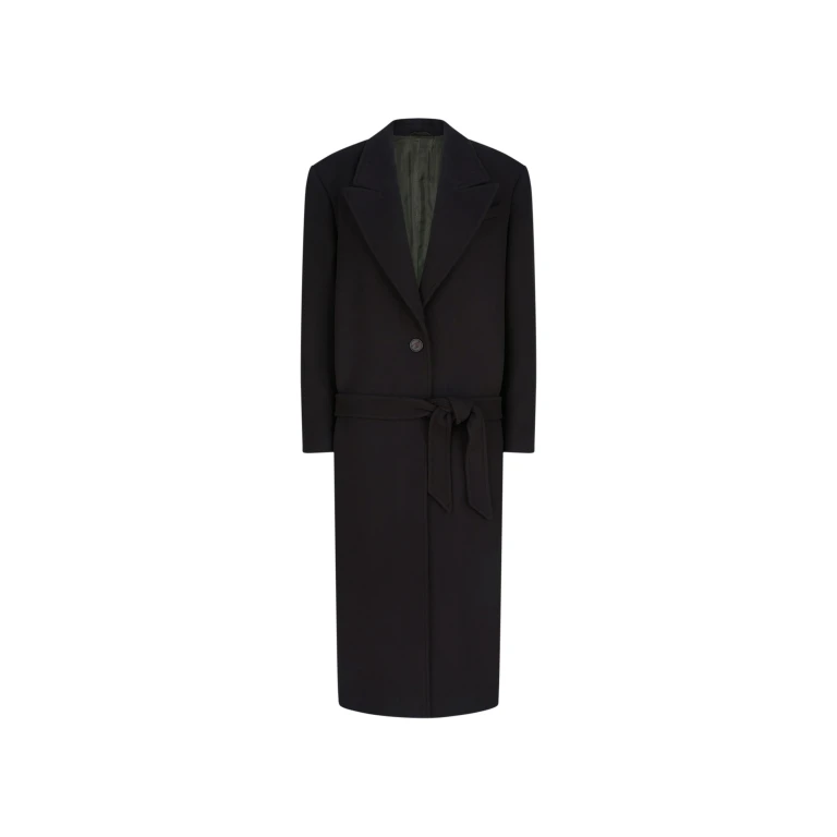 The Attico Black Long Coat - The Attico Coats - Designed by Gilda Ambrosio & Giorgia Tordini - Shop at Luxury Shoes 