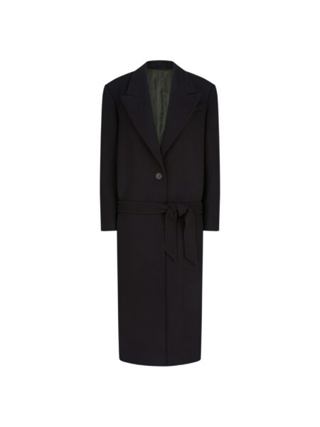 The Attico Black Long Coat - The Attico Coats - Designed by Gilda Ambrosio & Giorgia Tordini - Shop at Luxury Shoes 