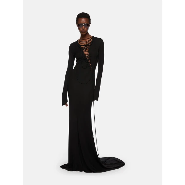 The Attico Black Midi Dress - The Attico Dresses - Designed by Gilda Ambrosio & Giorgia Tordini - Shop at Luxury Shoes 