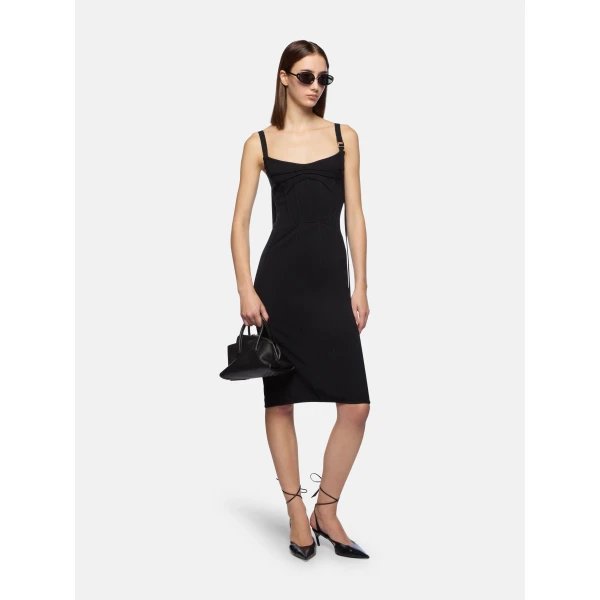 The Attico Black Midi Dress - The Attico Dresses - Designed by Gilda Ambrosio & Giorgia Tordini - Shop at Luxury Shoes 