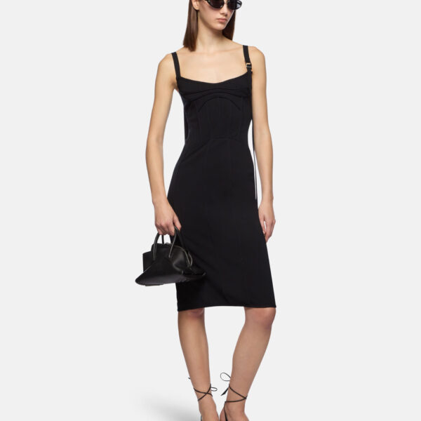 The Attico Black Midi Dress, view 2