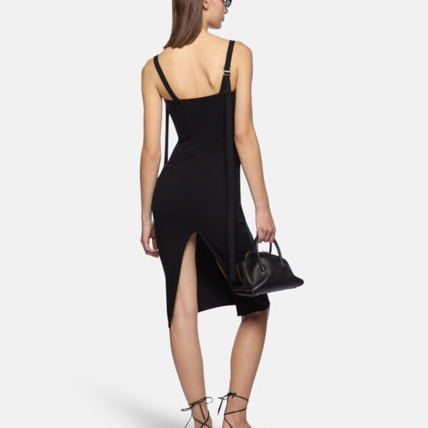 The Attico Black Midi Dress, view 3
